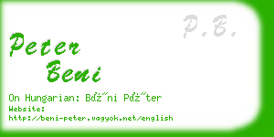 peter beni business card
